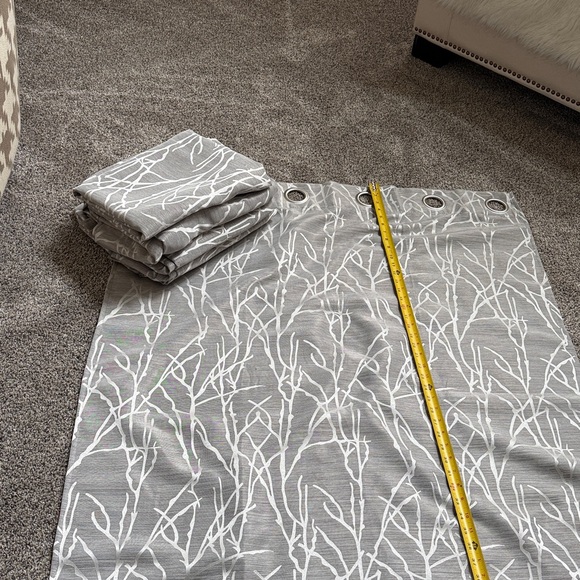 Gray Patterned Curtain - Picture 9 of 11